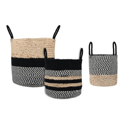 Taweva set de 3 cestas decorativas negro