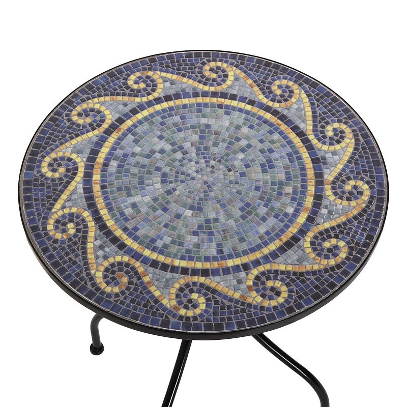 Mesa jardin mosaico azul