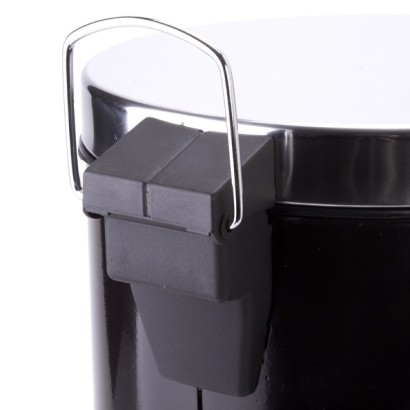 Cubo de basura de metal negro de 12 litros