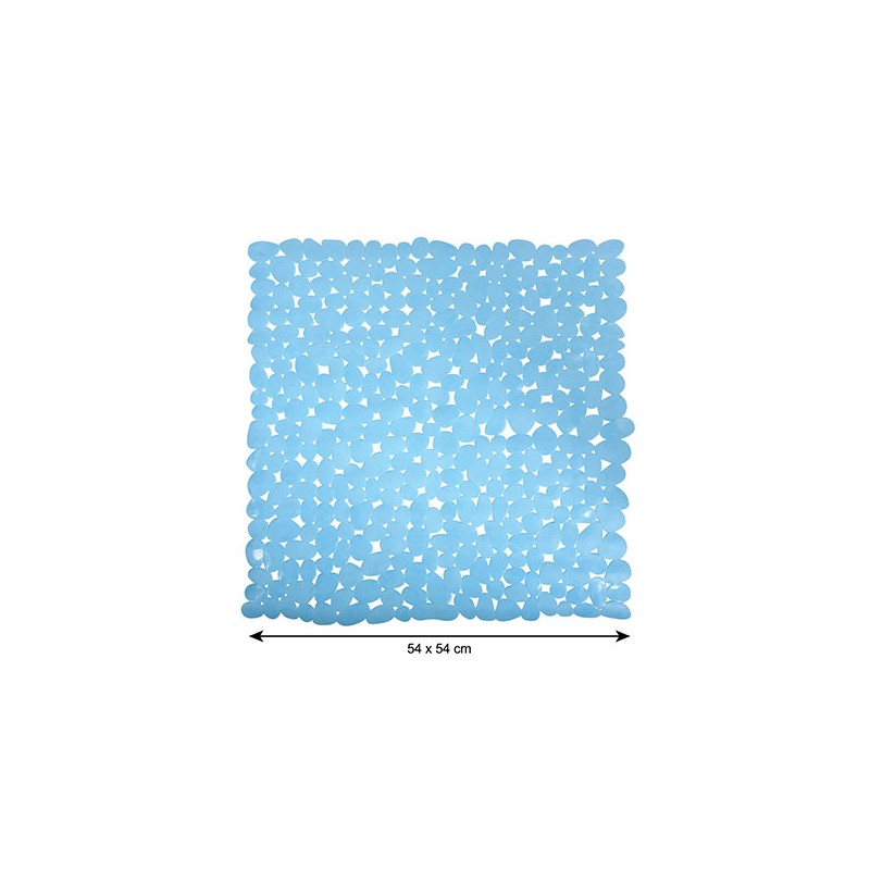 Alfombra de ducha de pvc con guijarros 53x53cm azul cielo