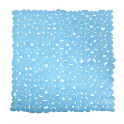 Alfombra de ducha de pvc con guijarros 53x53cm azul cielo