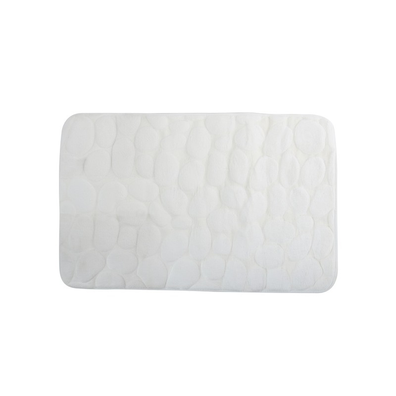 Alfombrilla de baño blanca de guijarros 40 x 60 cm
