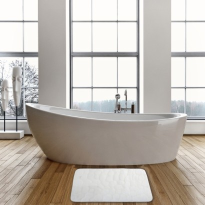 Alfombrilla de baño blanca de guijarros 40 x 60 cm