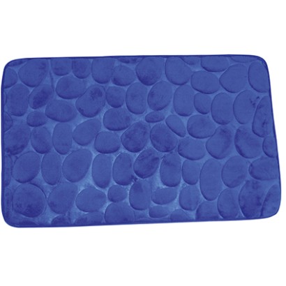 Alfombra de baño de espuma azul oscuro con guijarros 40 x 60 cm