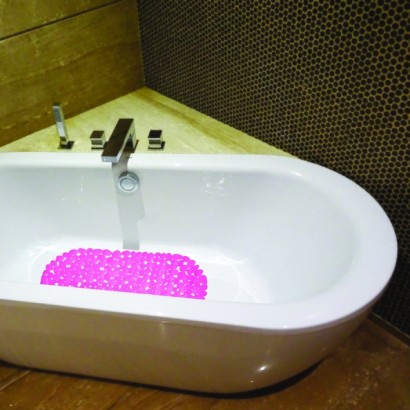 Alfombra de baño de pvc con guijarros fushia 99 x39 cm