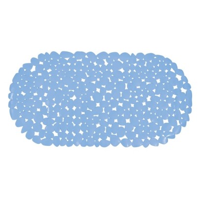 Alfombra de baño de pvc con guijarros azul claro 99 x39 cm
