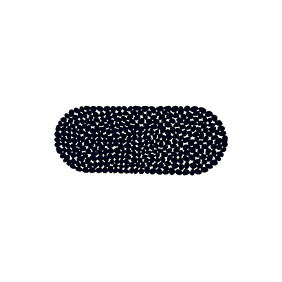 Alfombra de baño de pvc con guijarros negra 99 x39 cm