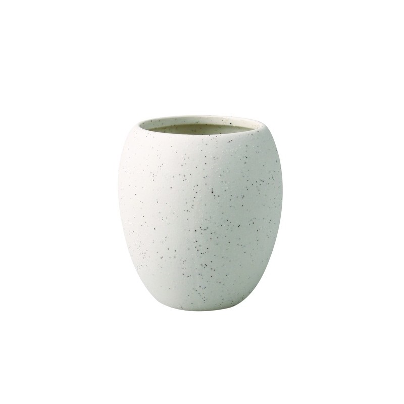 Vaso de cerámica blanco mate