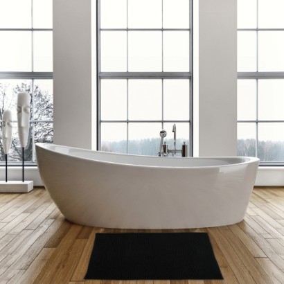 Alfombra de baño de chenilla 40x60 cm negra