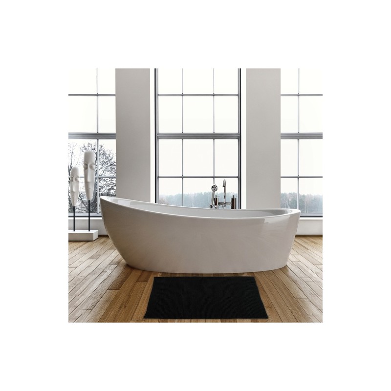 Alfombra de baño de chenilla 40x60 cm negra