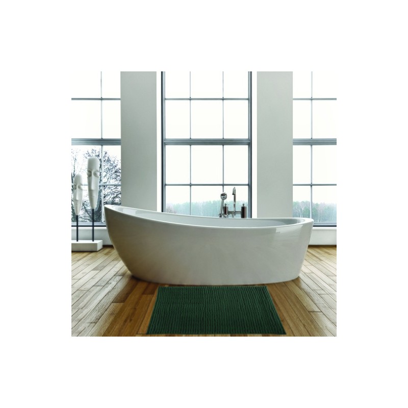 Alfombra de baño de chenilla 40x60 cm verde oscuro