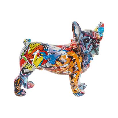 Figura de resina perro multicolor