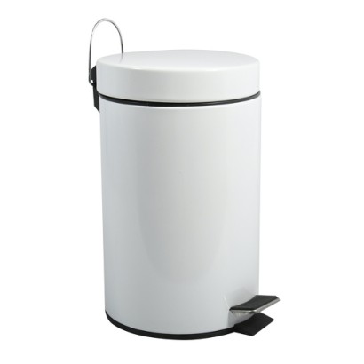 Cubo de basura de metal blanco 12l