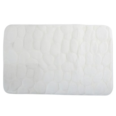 "alfombra de baño espuma ""piedras"" blanco 40x60c