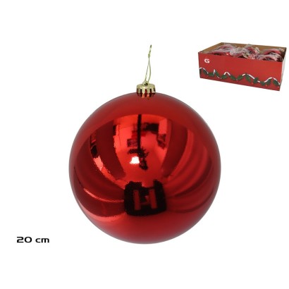 Bola de navidad brillo rojo 20cm