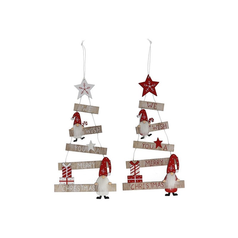 Colgante arbol xmas c/angel 2srt 13,5x36