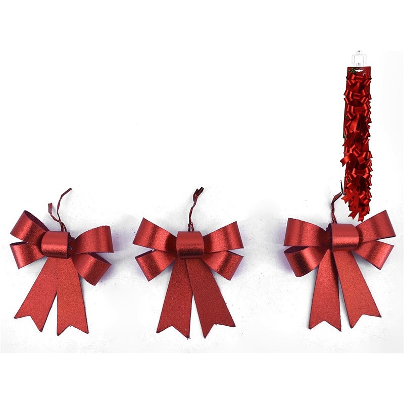 Lazo rojo brillo x3 - 10x13cm