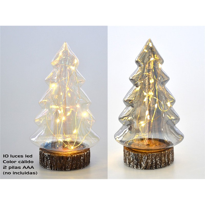 Base pino navidad cirstal ahumado 10led