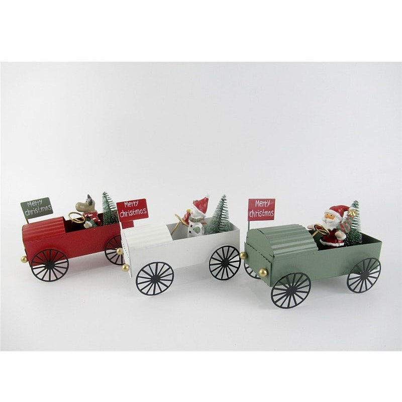 Coche c/figura navidad c/ÃŒrbol 13x9x6.5c