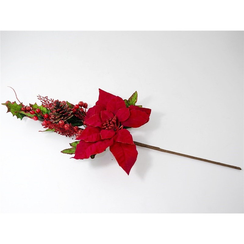 Vara poinsettia piÑa roja - 68cm