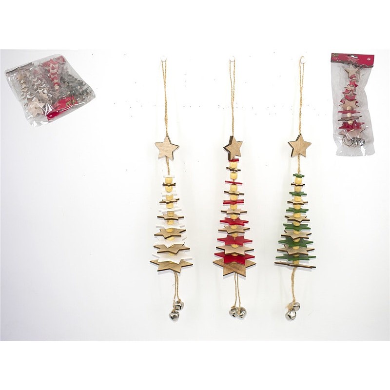 Colgante Árbol estrellas 43cm 3 surtidos