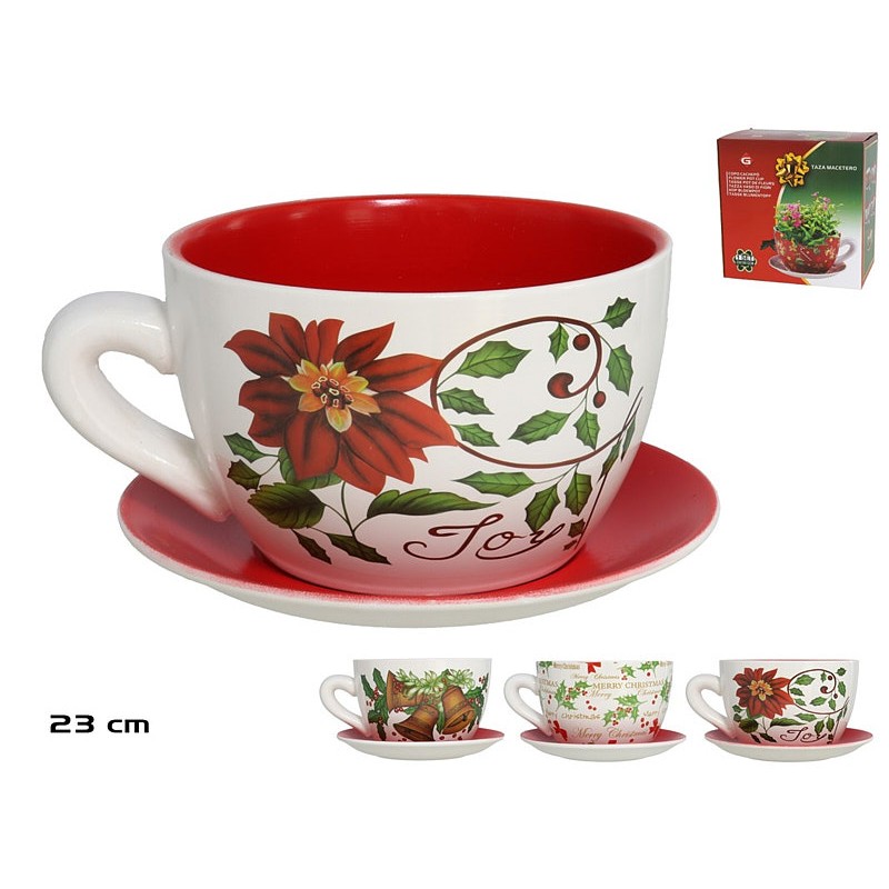 Taza macetero acebo 23cm