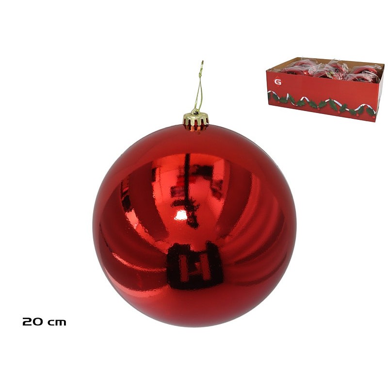 Bola de navidad brillo rojo 20cm