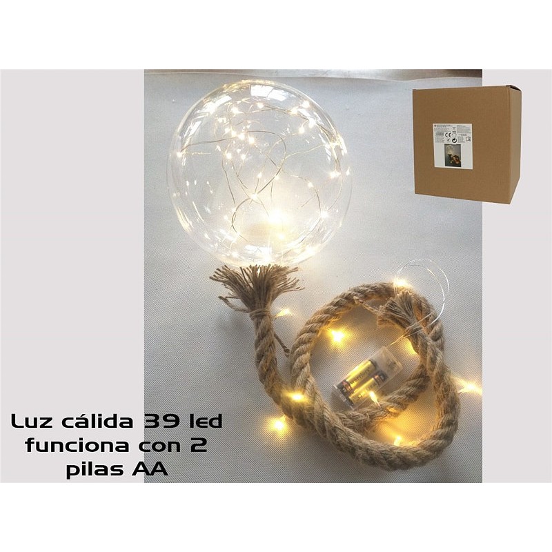 Bola 39 led blan. cuerda colg. 20cm/1mt