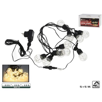 Guirnalda 10 bombillas cobre g50 led cÃŒl