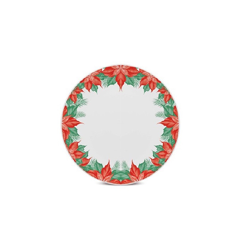 Plato postre 19 cm poinsetia