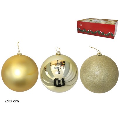 Bola de navidad oro 20cm 3 surtidos