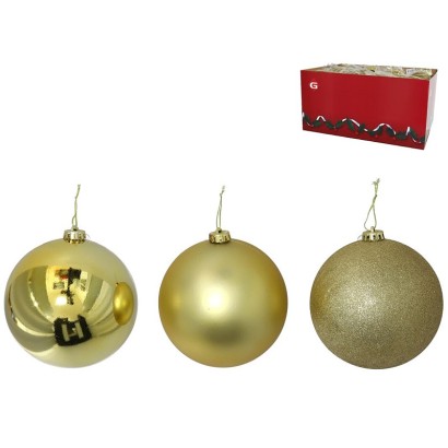 Bola de navidad oro 15cm 3 surtidos
