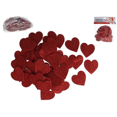 Adhesiva corazon 45 pcs 5x5 cm