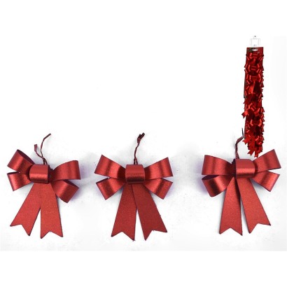 Lazo rojo brillo x3 - 10x13cm