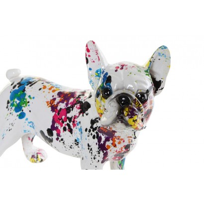 Figura de resina bulldog multicolor