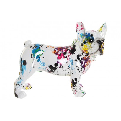 Figura de resina bulldog multicolor