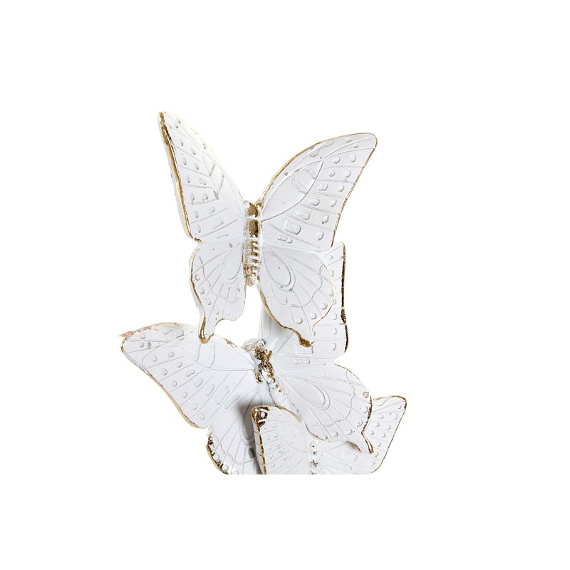 Figura resina 10x10x34cm mariposa blanco