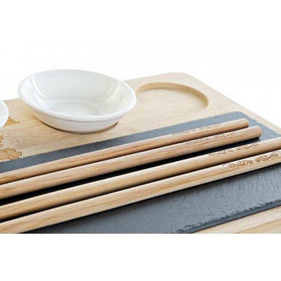 Sushi set 9 bambu pizarra 28,5x18,5x2,6cm natural