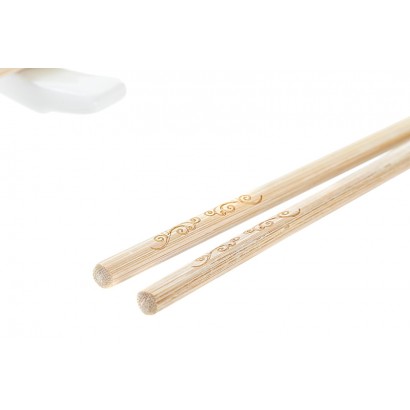 Sushi set 6 bambu pizarra 28x9x2cm natural