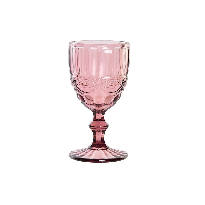 Copa cristal 8x8x15,5cm 240ml, grabado rosa