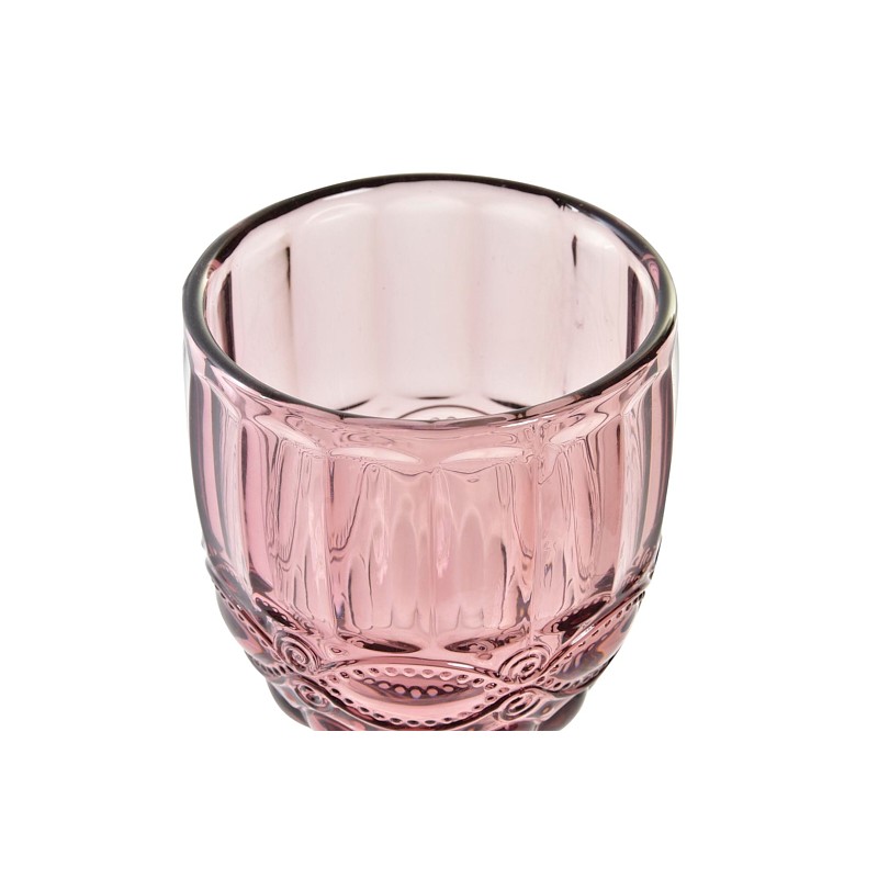 Copa cristal 8x8x15,5cm 240ml, grabado rosa