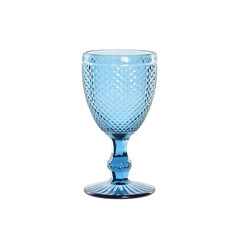 Copa cristal 8x8x15,5cm 240ml, grabado azul