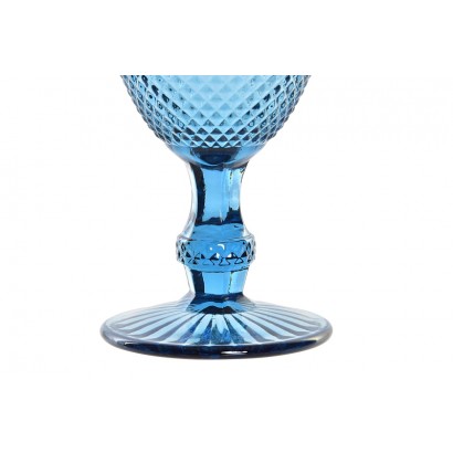 Copa cristal 8x8x15,5cm 240ml, grabado azul