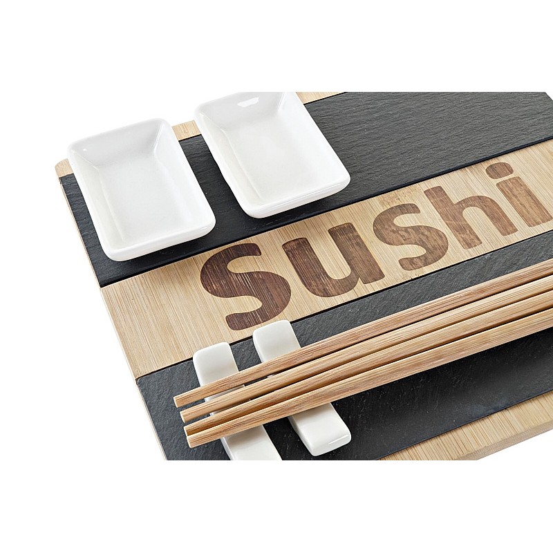 Sushi set 7 bambu pizarra 25x22x3cm natural