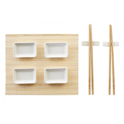 Sushi set 9 bambu pizarra 28x22x2,5cm natural
